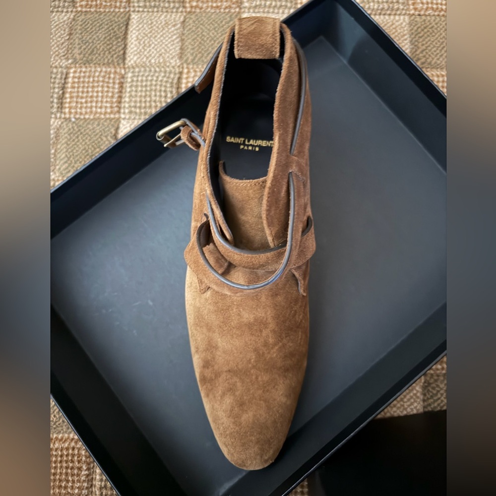 Saint Laurent brown Suede Wyatt  Boot